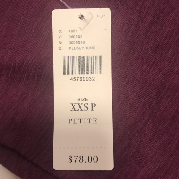 Anthropologie T.LA Purple Cream Floral Long Tunic Short Sleeves Tee Tshirt XXSP - Picture 6 of 6